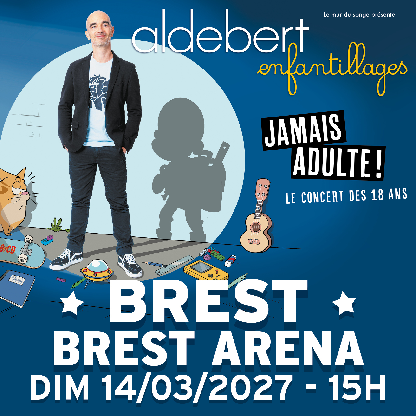 Aldebert en concert à la Brest Arena le Dim 14 mars